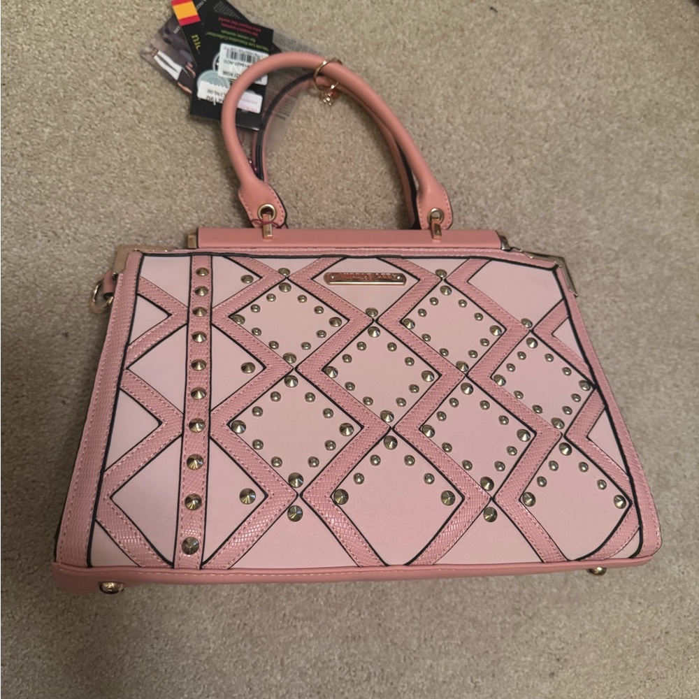 Nicole Lee Blush Studded Satchel